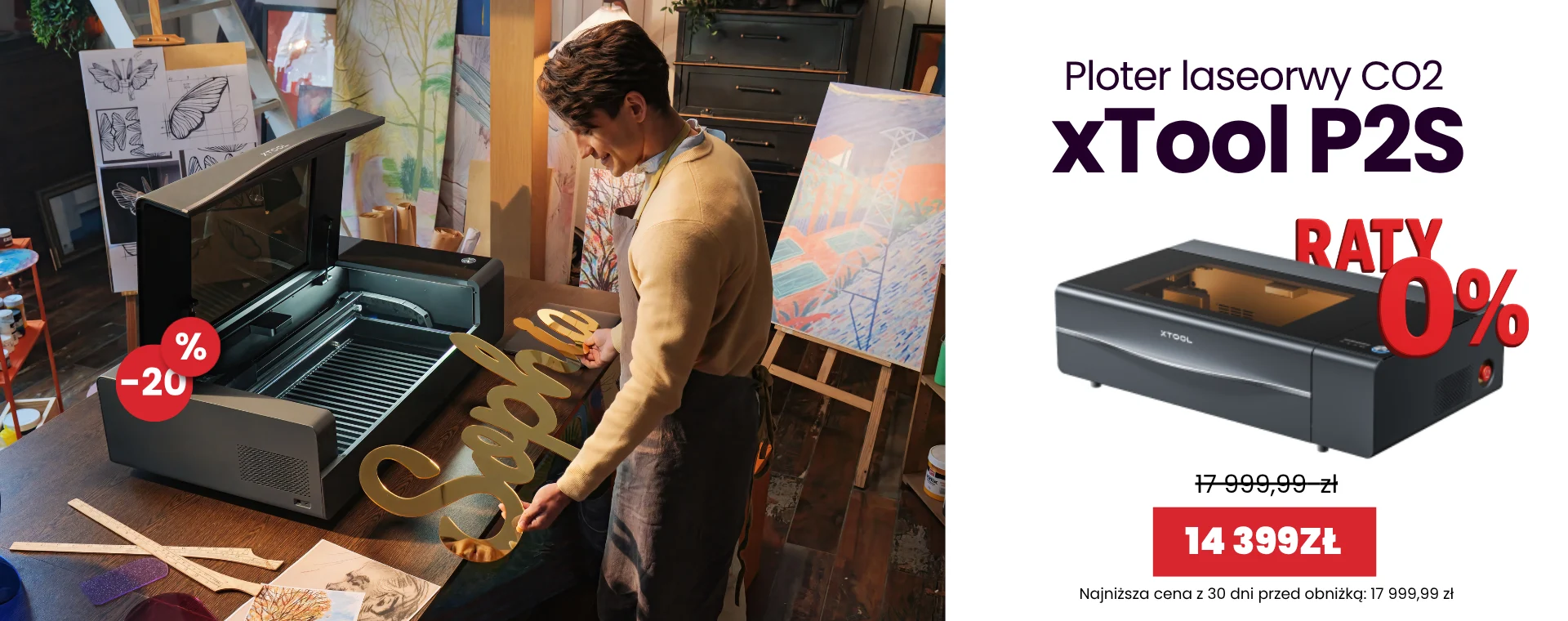 xtool co2 laser p2s promocja